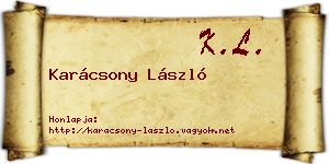 Karácsony László névjegykártya